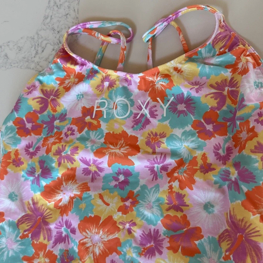ROXY Girls Floraya One Piece Floral Swimsuit Size 16 NWT
